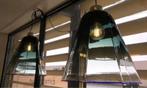 Unieke set van 2 Italiaanse design hanglampen, Huis en Inrichting, Ophalen, Glas