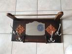 Vintage Kapstok Spiegel Rek Bruin Oranje, Gebruikt, Minder dan 100 cm, Hout, Ophalen