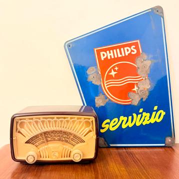 VINTAGE BUIZENRADIO PHILIPS BF111U ART DECO RADIO BAKELIET beschikbaar voor biedingen