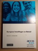 Europese instellingen en beleid, Hoger Onderwijs, Acco, Ophalen of Verzenden, Zo goed als nieuw