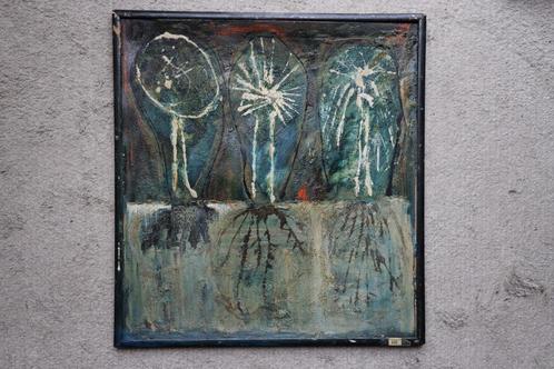 1960 Youri Demeure abstract schilderij 1950 vintage Brut OOP, Antiek en Kunst, Kunst | Schilderijen | Klassiek, Ophalen of Verzenden