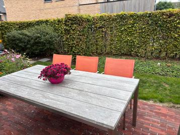 Design tuintafel + 6 stoelen RVS beschikbaar voor biedingen