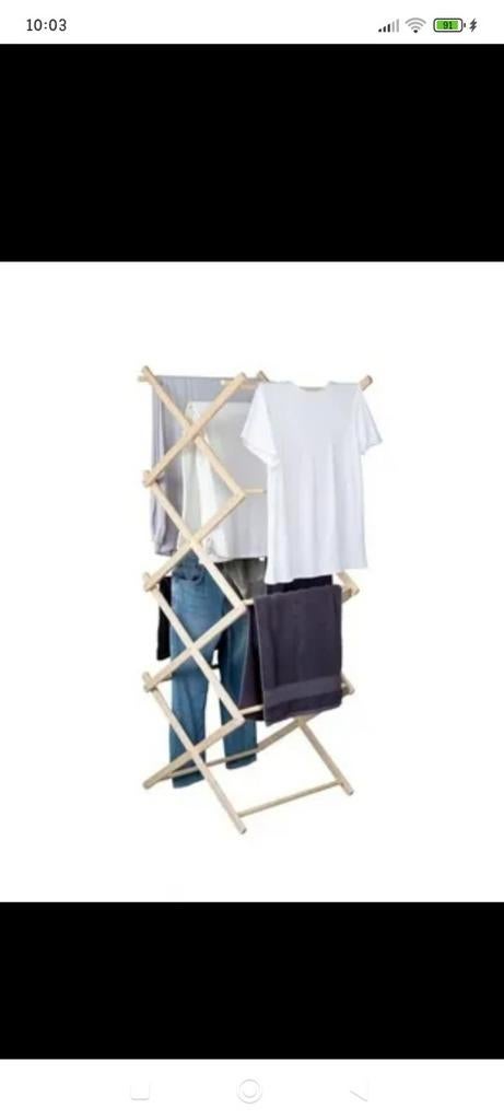 Étendoir à linge accordéon en bois – Style Scandinave & Gain, Maison & Meubles, Salle de bain | Linge de bain & Accessoires