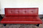 Rode clic-clac uitklapbare sofa / zetel in kunstleer, Huis en Inrichting, Ophalen, 90 cm, Eenpersoons, Nieuw