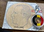 Munt koning Boudewijn, Verzilverd, Setje, Zilver, Ophalen of Verzenden