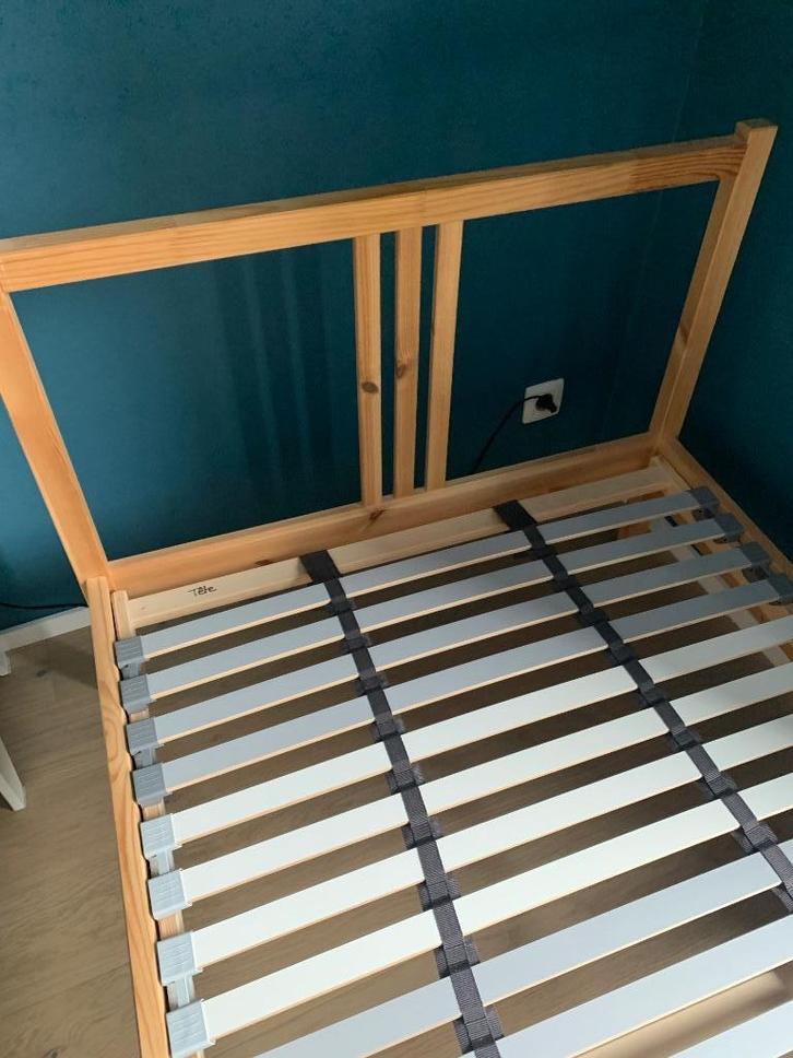 Cadre de lit avec sommier à lattes 90x200, Maison & Meubles, Chambre à coucher | Lits, Comme neuf, Une personne, 90 cm, 200 cm
