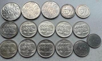100 frank Belgische munten, 50 frank en 20 frank in zilver L