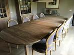 landelijke tafel uittrekbaar voor 16 personen en 8 stoelen, Huis en Inrichting, Tafels | Eettafels, Ophalen, 100 tot 150 cm, 200 cm of meer