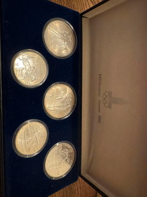 Zilveren penningen Olympische spelen 1980 Moscow, Postzegels en Munten, Penningen en Medailles, Zilver, Ophalen of Verzenden