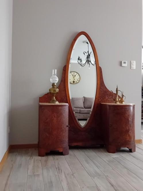 Art deco wortelhout spiegelkast, Huis en Inrichting, Tafels | Kaptafels, Zo goed als nieuw, Ophalen