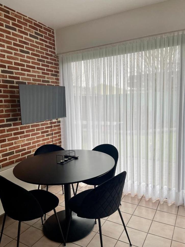 Eetkamerset zwart, Huis en Inrichting, Tafels | Eettafels, Gebruikt, 100 tot 150 cm, 50 tot 100 cm, Vier personen, Rond, Ophalen