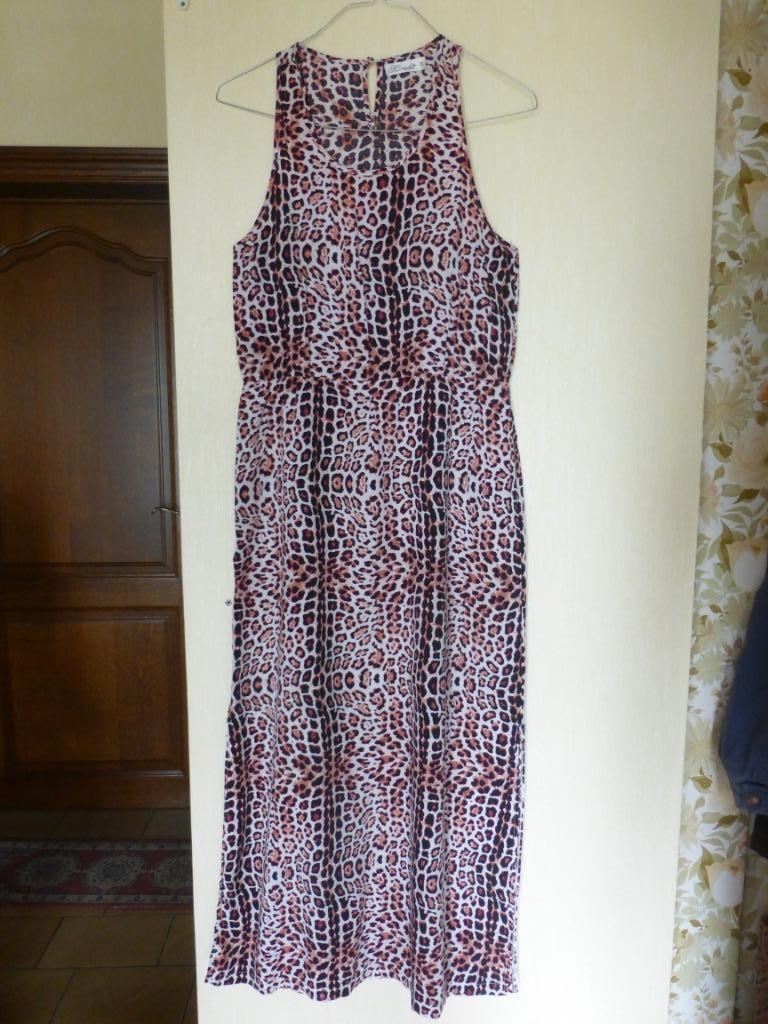 Dameskleed- lang- Maat 10- europese maat 38/40- tijgerprint, Kleding | Dames, Jurken, Gedragen, Maat 38/40 (M), Overige kleuren