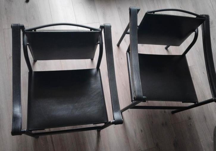Set van 2 fauteuils LC1 Le Corbusier - Cassina, Huis en Inrichting, Fauteuils, Gebruikt, Ophalen