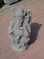 GANESH zittend in grijze gereconstitueerde steen,., Tuin en Terras, Ophalen, Nieuw, Steen, Boeddhabeeld