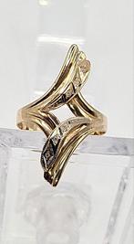 Prachtige 14k geel en wit gouden ring, Ophalen of Verzenden, Zo goed als nieuw, Wit