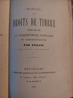 Boek rechten door Talians: Manuel des droits de timbre, Antiek en Kunst, Ophalen