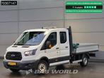 Ford Transit 105pk Dubbel Cabine Open Laadbak Trekhaak Airco, Auto's, Bestelwagens en Lichte vracht, 4 cilinders, 2000 kg, Bedrijf