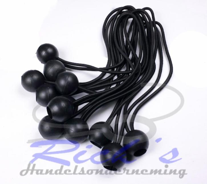 Elastiek  met bal 12 stuks  zwart 24 cm wit 17 cm, Tuin en Terras, Partytenten, Nieuw, Ophalen of Verzenden