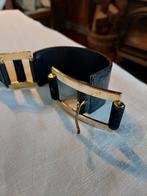 Ceinture cuir crocodile, daim noir,boucle dorée 90 cm, Kleding | Dames, Riemen en Ceinturen, 80 tot 90 cm, 3 tot 5 cm, Heupriem