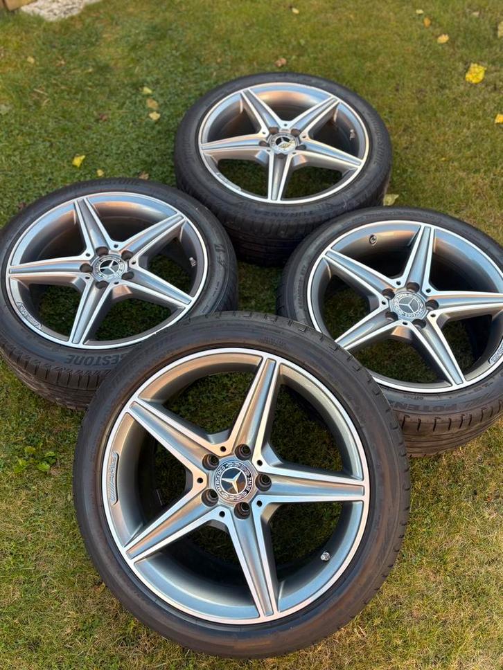 Mercedes Twin 5 spoke breedset 18’, Auto-onderdelen, Banden en Velgen, Banden en Velgen, Zomerbanden, 18 inch, 245 mm, Personenwagen