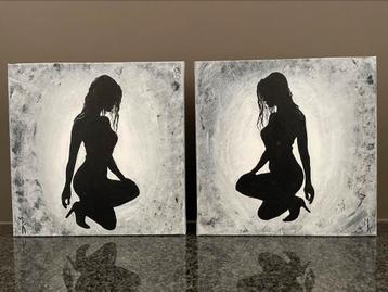 Koppel sensuele schilderijtjes Mk Art samen 59€ ! beschikbaar voor biedingen