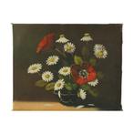 Bloemen Stilleven Schilderij Margrieten Klaproos Gesigneerd, Ophalen of Verzenden