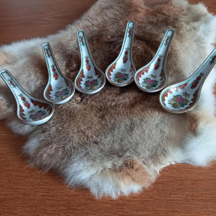 6 cuillères à goûter chinoises originales, Antiquités & Art, Antiquités | Ustensiles de cuisine, Enlèvement