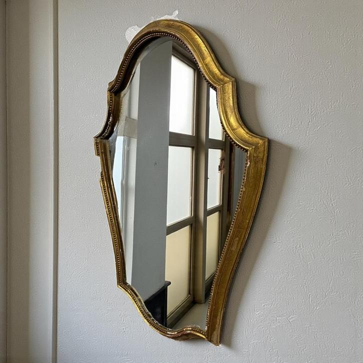 vintage gouden barok spiegel / wandspiegel, Antiek en Kunst, Antiek | Spiegels, Ophalen of Verzenden