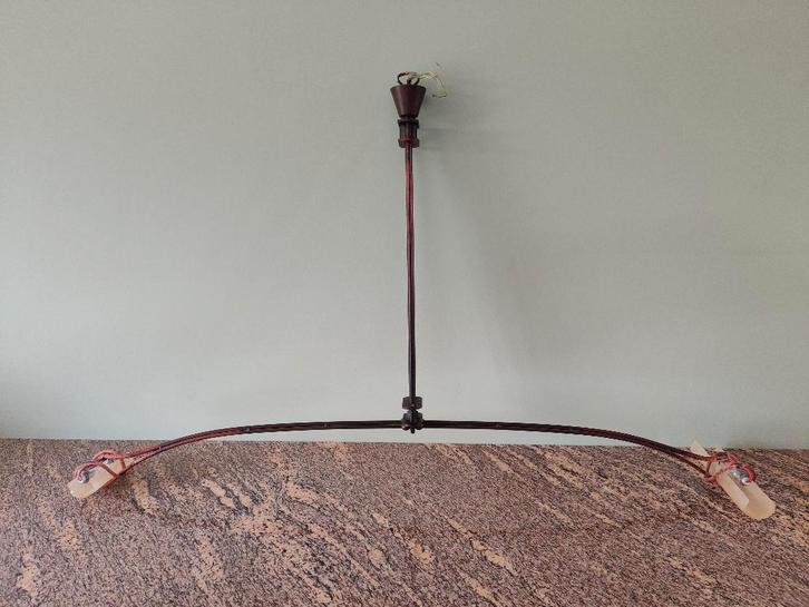 hanglamp (Italiaans design Sergio Terzani), Maison & Meubles, Lampes | Suspensions, Comme neuf, 50 à 75 cm, Verre, Métal, Enlèvement ou Envoi