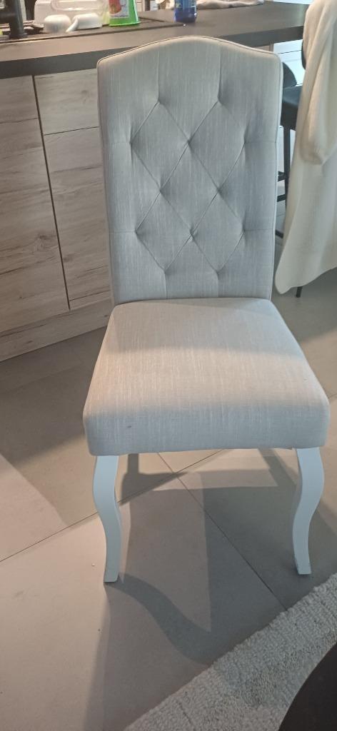 stoel landelijk chique, Huis en Inrichting, Stoelen, Gebruikt, Stof, Grijs, Ophalen