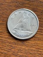 zilveren muntstuk 10 cents Canada 1961, Ophalen of Verzenden, Noord-Amerika, Losse munt, Zilver