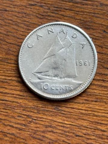 zilveren muntstuk 10 cents Canada 1961 beschikbaar voor biedingen