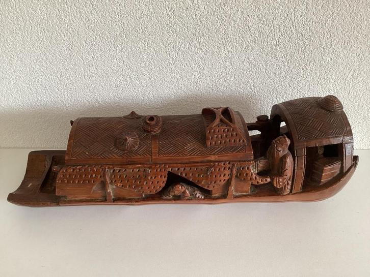 Antieke  China bamboe  vissersboot handgemaakt, Antiek en Kunst, Antiek | Overige Antiek, Ophalen of Verzenden