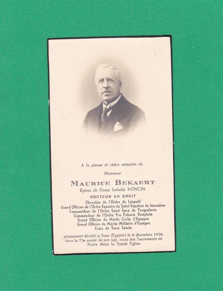 DP Maurice Bekaert, Verzamelen, Bidprentjes en Rouwkaarten, Bidprentje, Verzenden