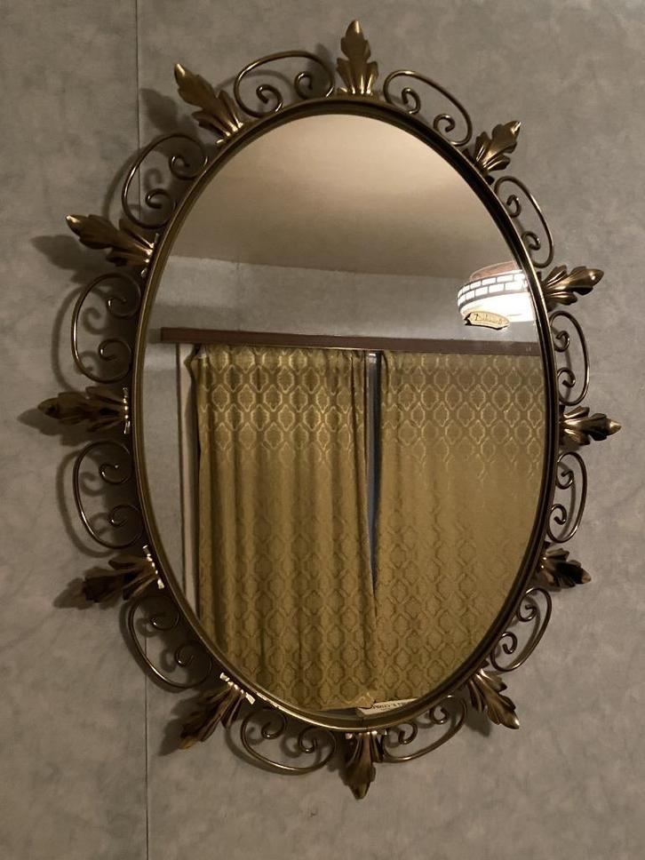 Spiegel Vintage Deknudt, Huis en Inrichting, Woonaccessoires | Spiegels, Gebruikt, 50 tot 75 cm, Minder dan 100 cm, Ovaal, Ophalen