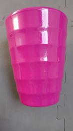 Vase en faïence rose H 17cm, Maison & Meubles, Comme neuf, Autres matériaux, Moins de 50 cm, Autres couleurs