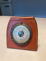 Antiek barometer in lederen houder - vintage, Audio, Tv en Foto, Weerstations en Barometers, Ophalen of Verzenden, Weerstation