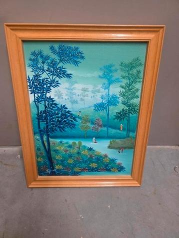 Haïtiaans canvas uit de Antillen gesigneerd Henri Jean-Louis beschikbaar voor biedingen