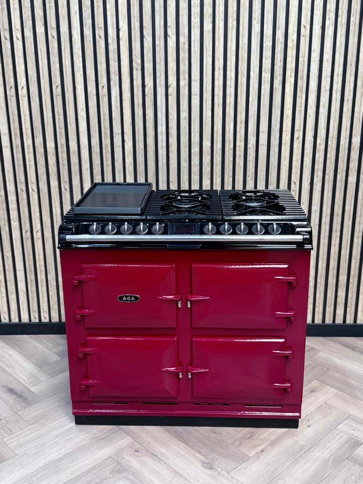 Prachtig Fornuis AGA Six Four Bordeaux Rood 4 Ovens!, Elektronische apparatuur, Fornuizen, Gas, Grill, Ophalen of Verzenden