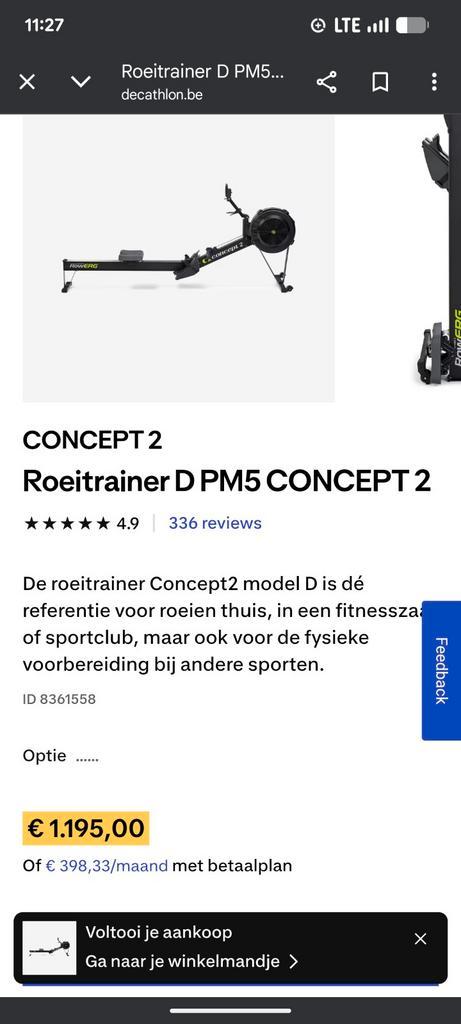 Concept2 Roeitrainer Model D – PM5, Sports & Fitness, Appareils de fitness, Rameur, Enlèvement