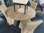 Moderne stoelen van hout en met wit kunststof., Huis en Inrichting, Stoelen, Vijf, Zes of meer stoelen, Hout, Modern, Wit