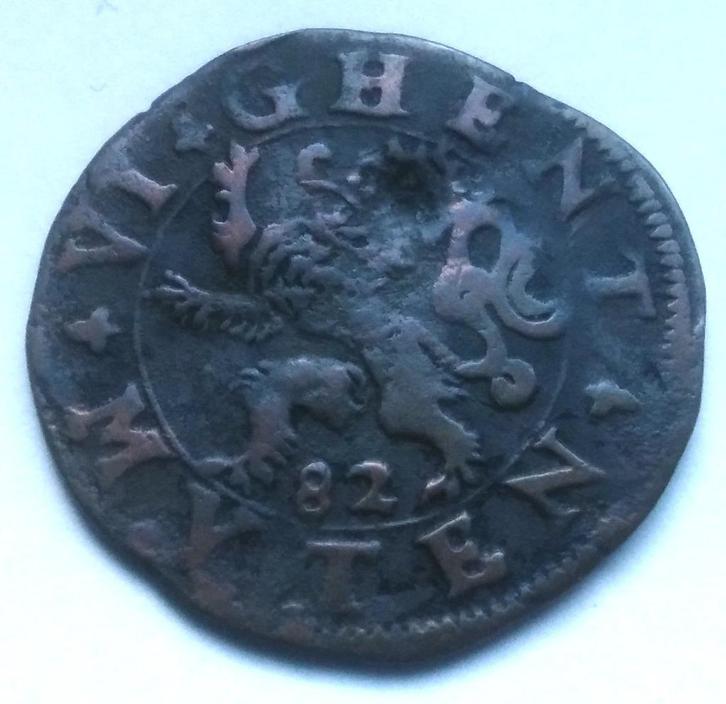 VI mijten 1582 GENT Frans van Anjou hertog van Alençon, Postzegels en Munten, Munten | België, Losse munt, Overig, Ophalen of Verzenden