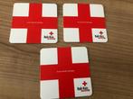 3 onderleggers Rode Kruis - bierviltje - plastiek, Verzamelen, Merken en Reclamevoorwerpen, Ophalen of Verzenden