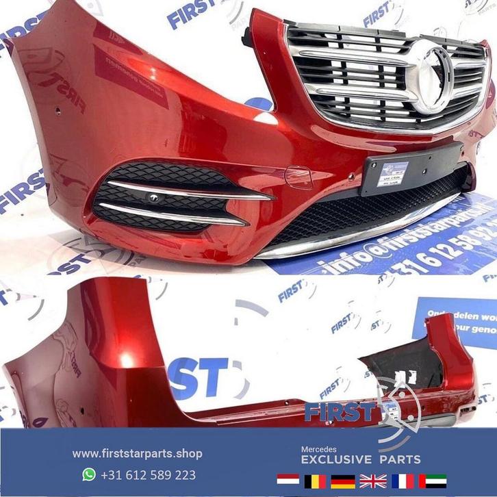 W447 VITO / V KLASSE AMG PAKKET COMPLEET ROOD PDC ORIGINEEL, Auto-onderdelen, Carrosserie, Bumper, Mercedes-Benz, Voor, Achter