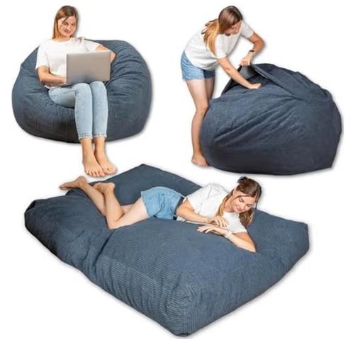 Ultracomfortabele XXL zitbank/bed voor 2 pers - perfect, Huis en Inrichting, Zitzakken, Zo goed als nieuw, Zitzak, Blauw, Ophalen
