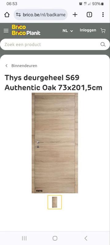 This deur 73cm authentic Oak nieuw
