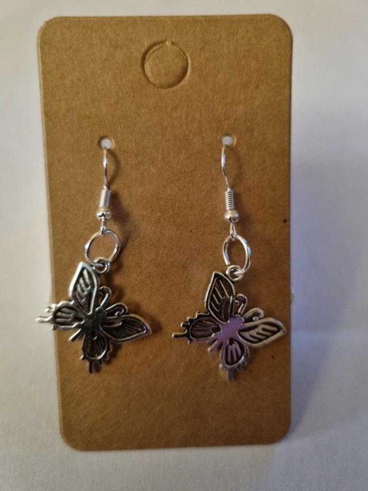 „Butterfly” oorbellen, Handtassen en Accessoires, Oorbellen, Nieuw, Hangers, Zilver, Zilver, Ophalen
