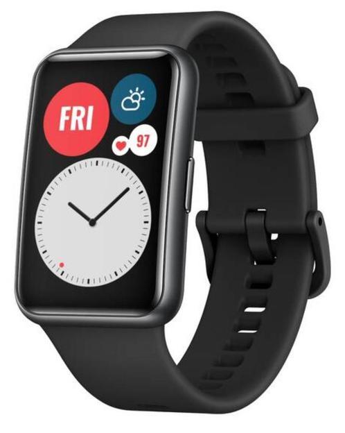 Huawei Watch Fit zwart, Handtassen en Accessoires, Smartwatches, Zo goed als nieuw, Android, Zwart, Conditie, GPS, Hartslag, Slaap