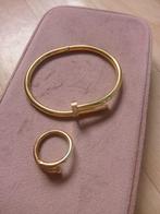 Bague à ongles et bracelet en or, Bijoux, Sacs & Beauté, Bracelets, Enlèvement ou Envoi, Neuf, Or
