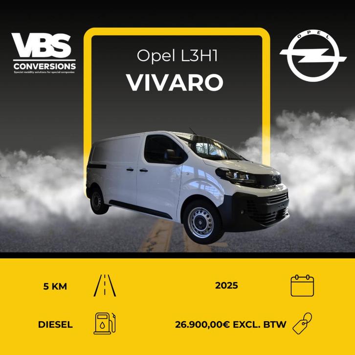 Opel Vivaro L3H1, Autos, Camionnettes & Utilitaires, Entreprise, Achat, ABS, Air conditionné, Android Auto, Cruise Control, Système Start/Stop